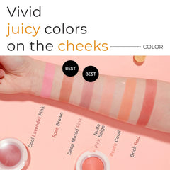A'PIEU Juicy-Pang Jelly Blusher aplicación con puff para retoques rápidos.