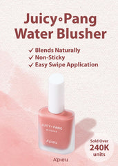 A'PIEU Juicy-Pang Water Blusher ofrece brillo húmedo para tono suave.