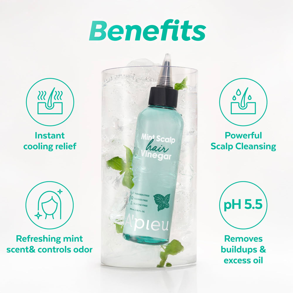 A’PIEU Mint Hair Vinegar: enjuague tibio deja el cabello ligero y limpio.