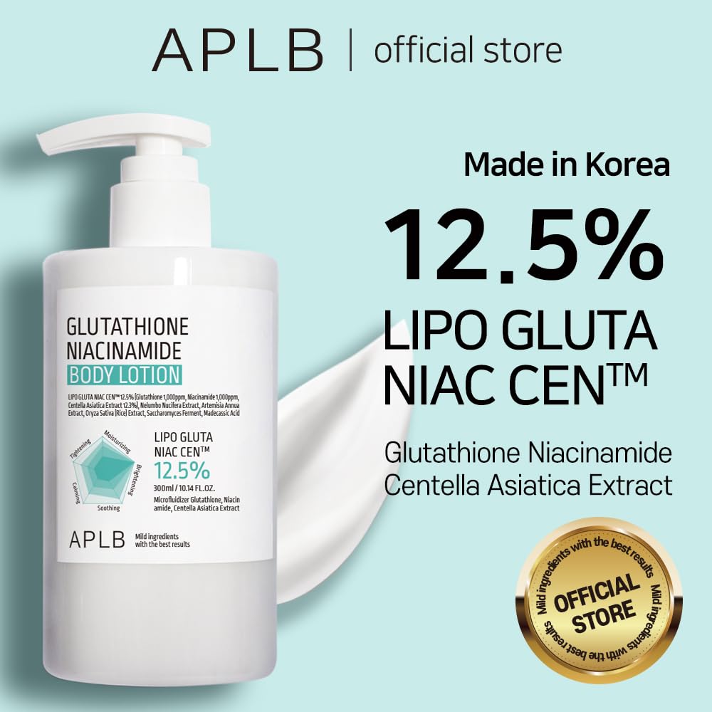 Textura sedosa de la loción corporal APLB Glutatión Niacinamida