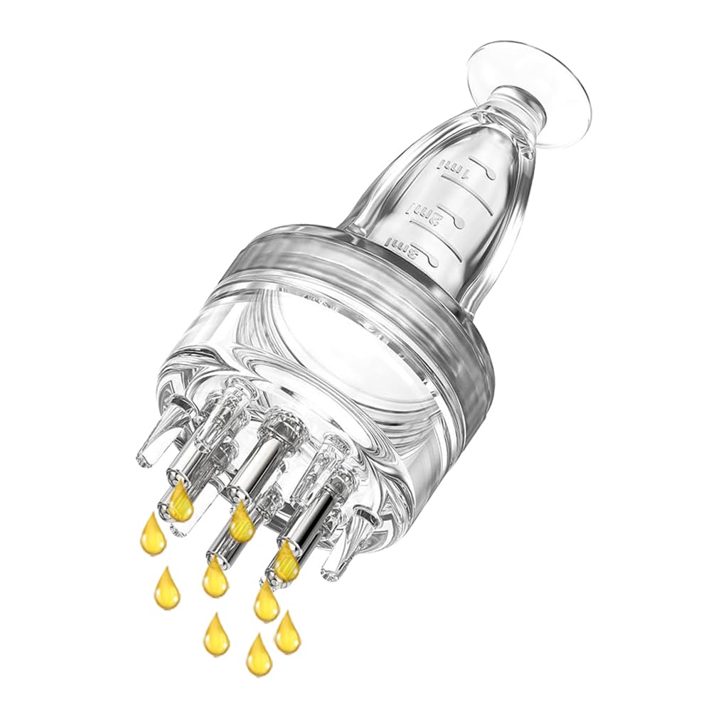 Aplicador-minoxidilo: aplicación profunda para distribuir el aceite capilar de forma uniforme.