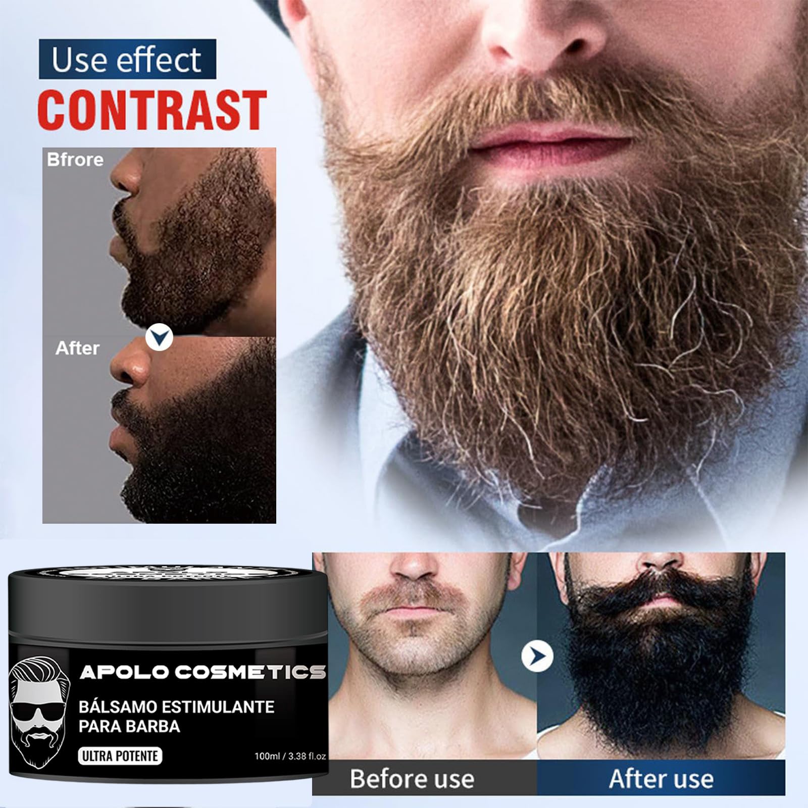 Apolo Cosmetics bálsamo-barba textura ligera para uso diario
