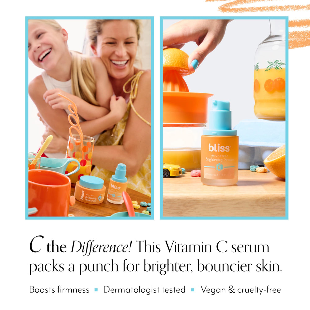 Application quotidienne Bliss Vitamine C Tri-Peptide : teint uniforme.