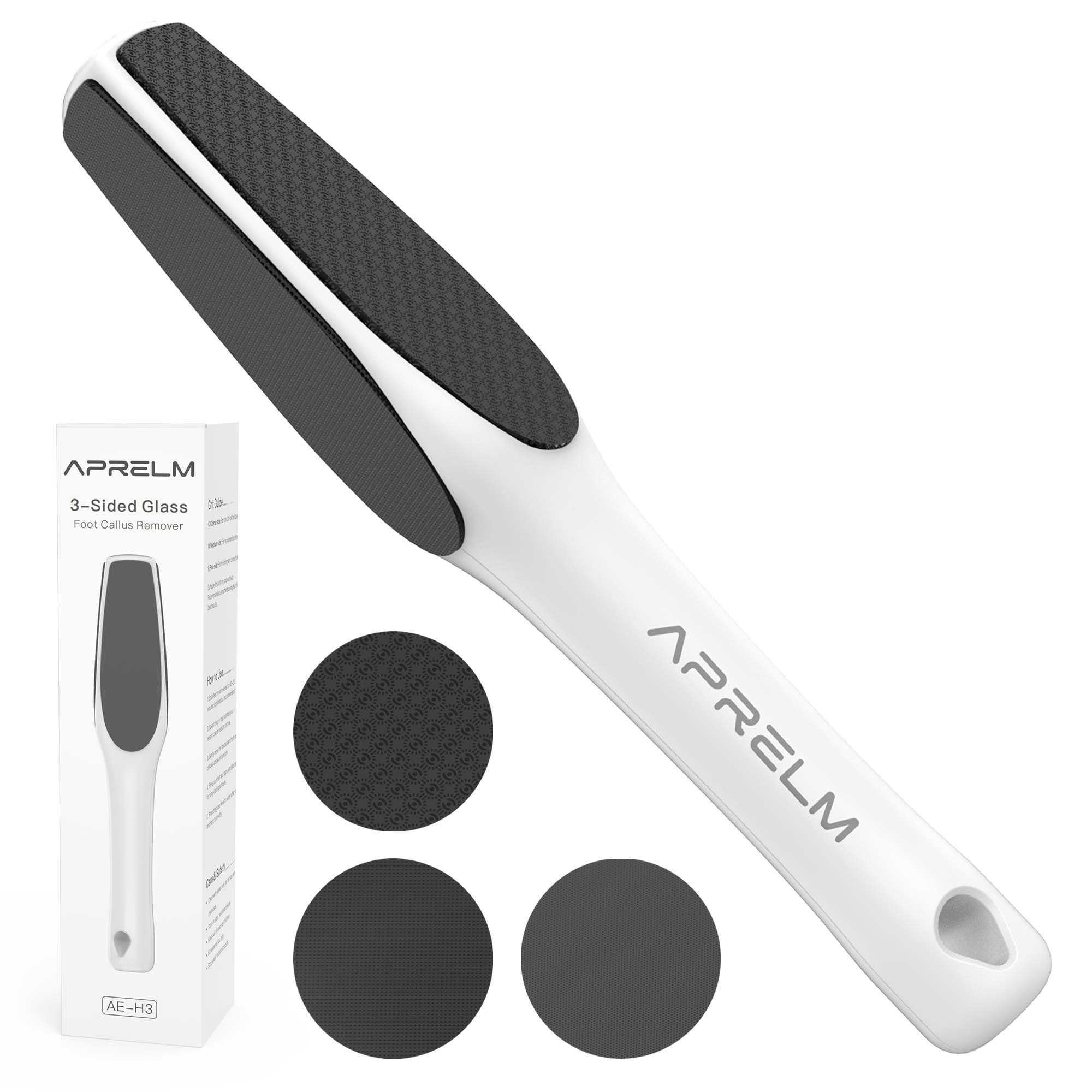 APRELM AprElm lima de pie con vidrio nano, cara gruesa para callos