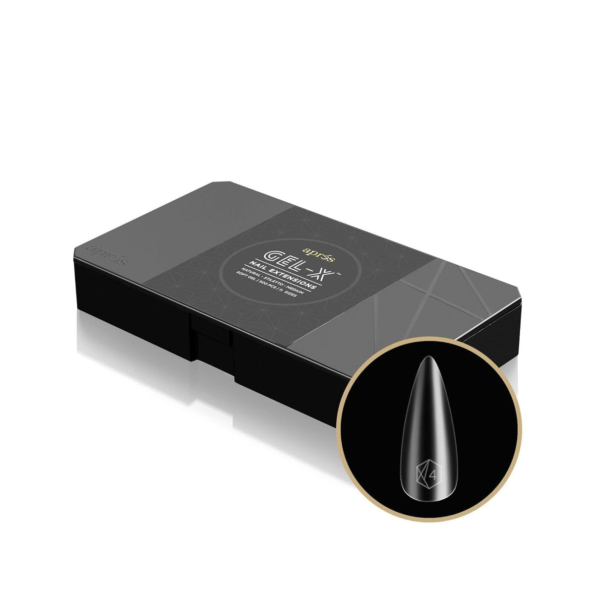 APRÉS Gel-X Puntas: estuche con 500 puntas para ajuste ideal.