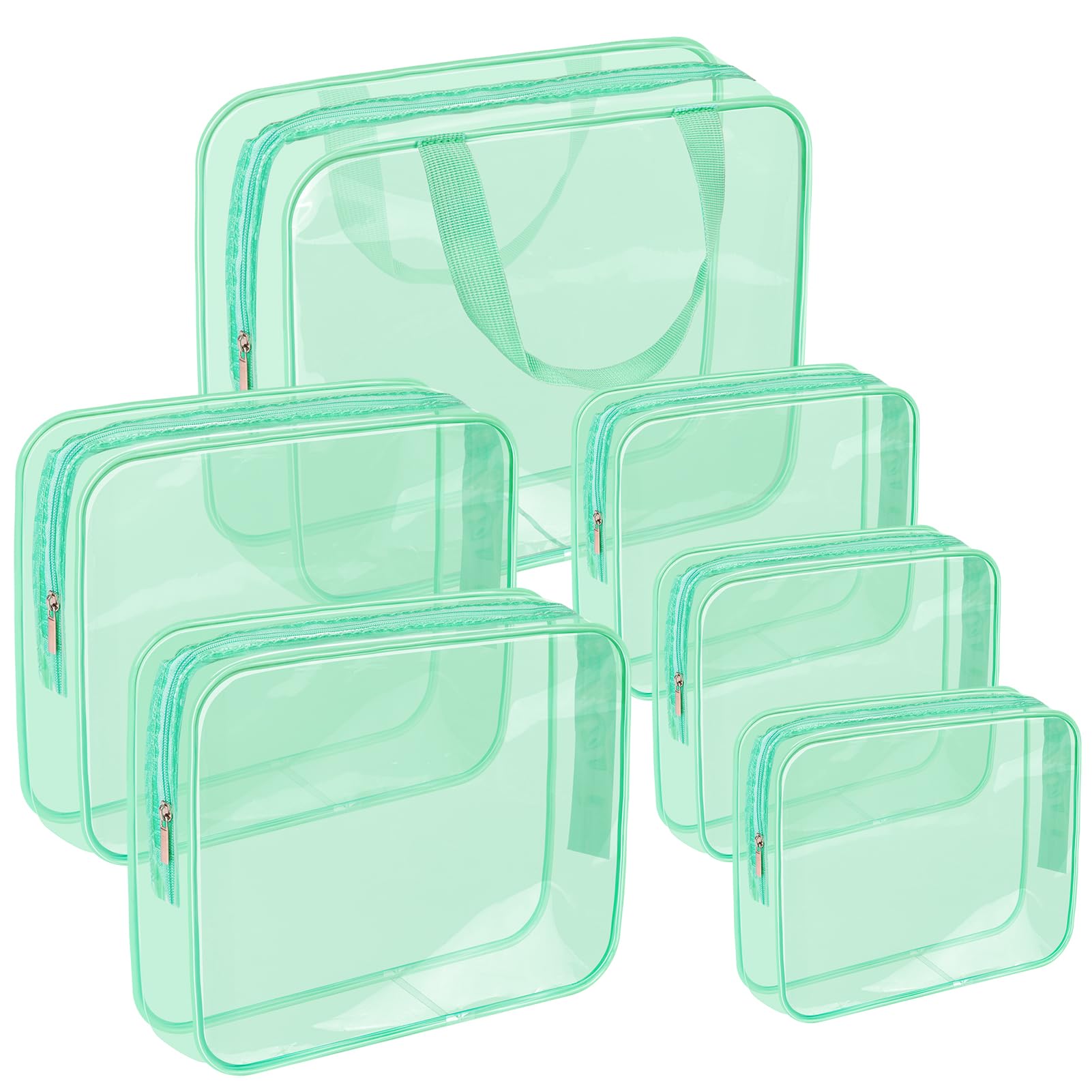 APREUTY bolsas transparentes grandes para maquillaje, fácil acceso y organización durante viajes.