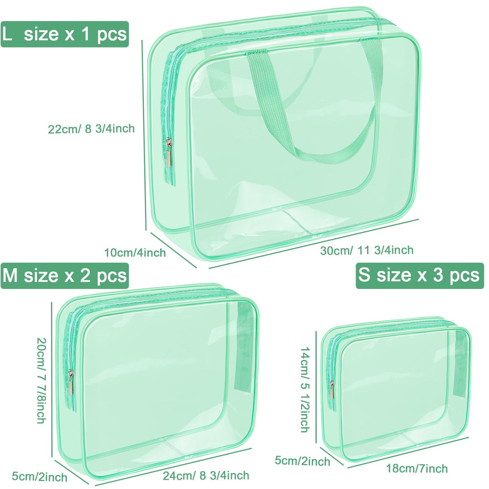 APREUTY bolsas transparentes medianas con asa, perfectas para cosméticos y artículos de higiene.