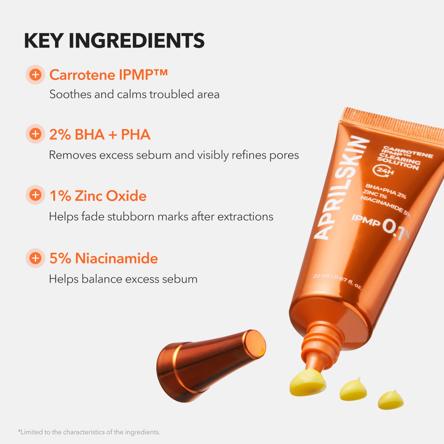 APRILSKIN Carrotene IPMP: óxido de zinc para recuperación de la piel.