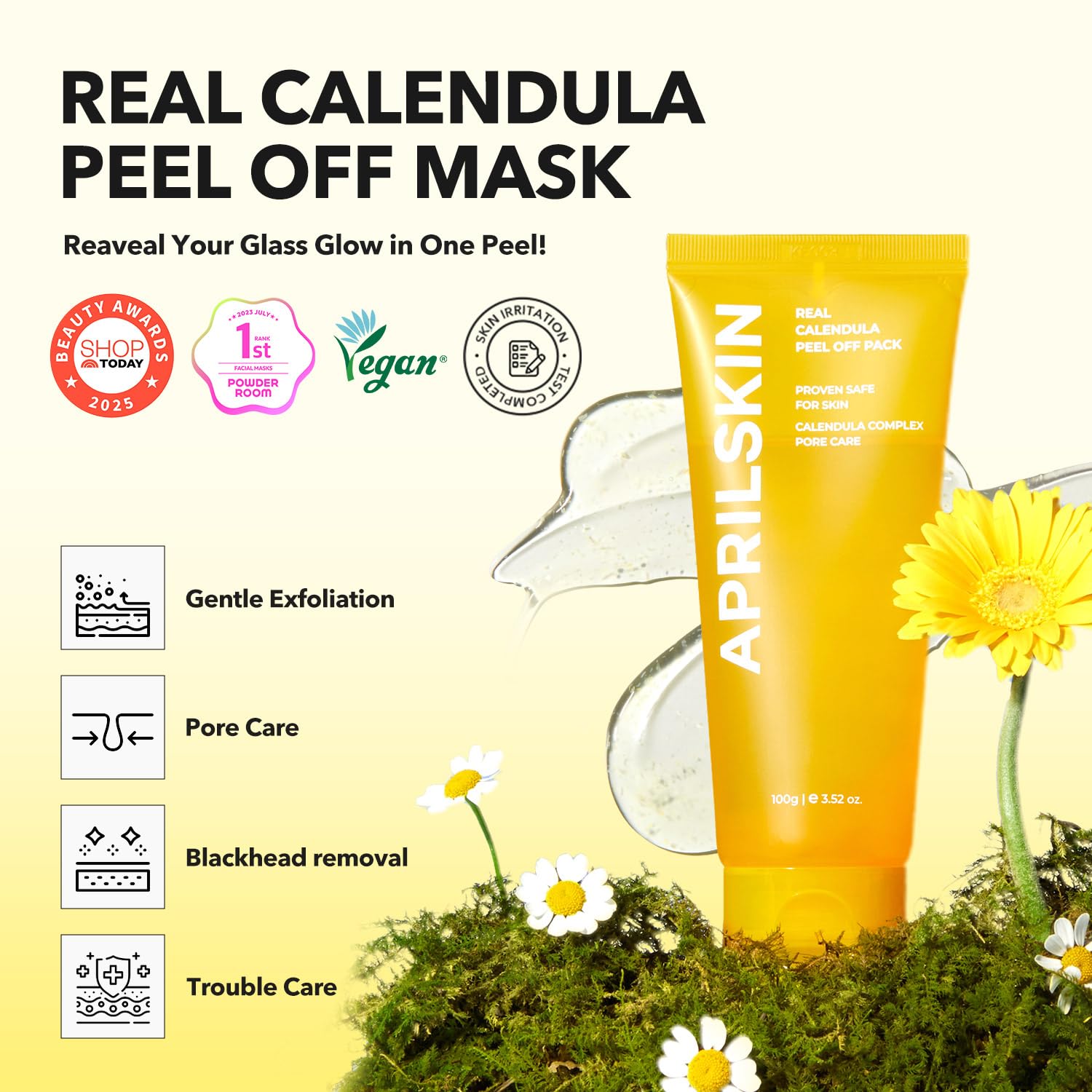 APRILSKIN mascarilla Calendula aplicación fácil facilita la rutina de belleza