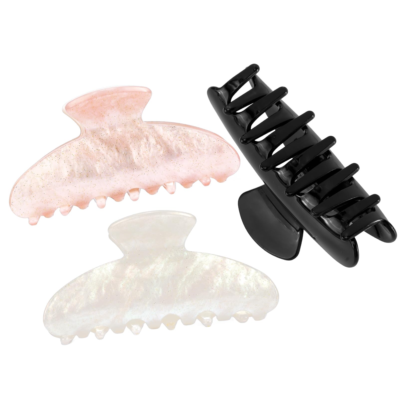 Pinzas de garra Aprince con efecto marmol y brillo elegante para cualquier estilo.