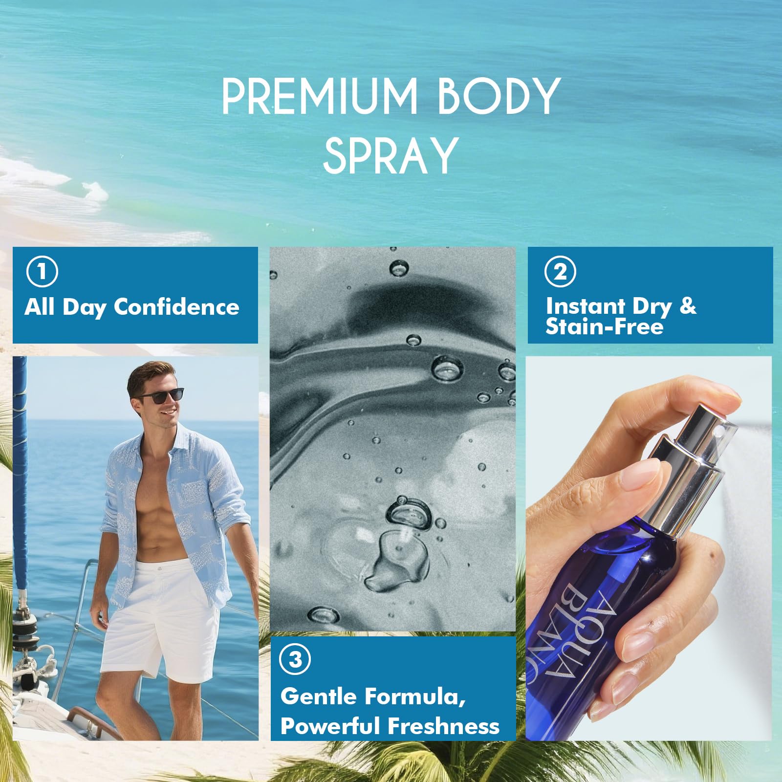 AQUA BLANCE formato portátil, perfecto para bolso o bolsillo.