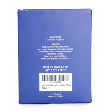 AQUA BLANCE set de viaje con tres fragancias de 60 ml cada una; ideal para viajes.