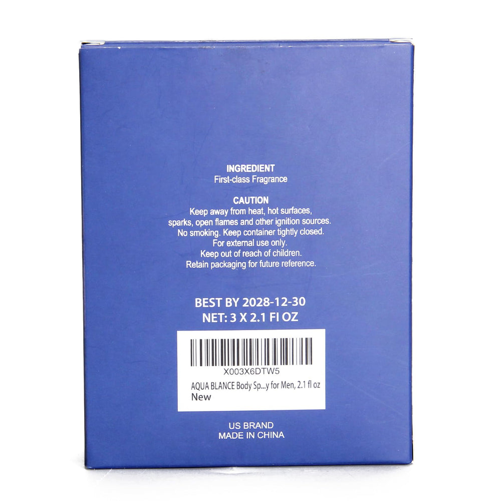 AQUA BLANCE set de viaje con tres fragancias de 60 ml cada una; ideal para viajes.