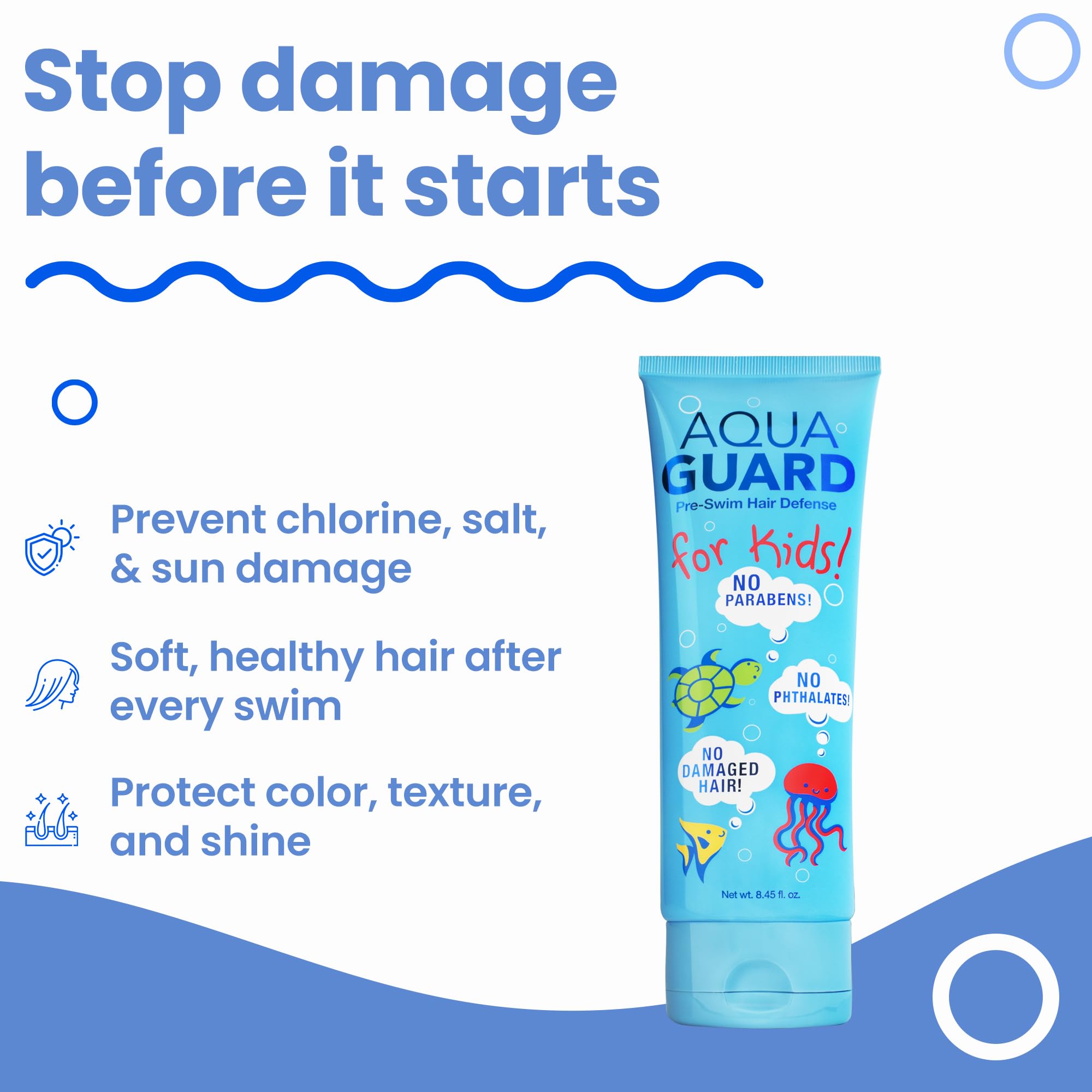 Aqua Guard control enredos cabello: facilita peinado tras la piscina.