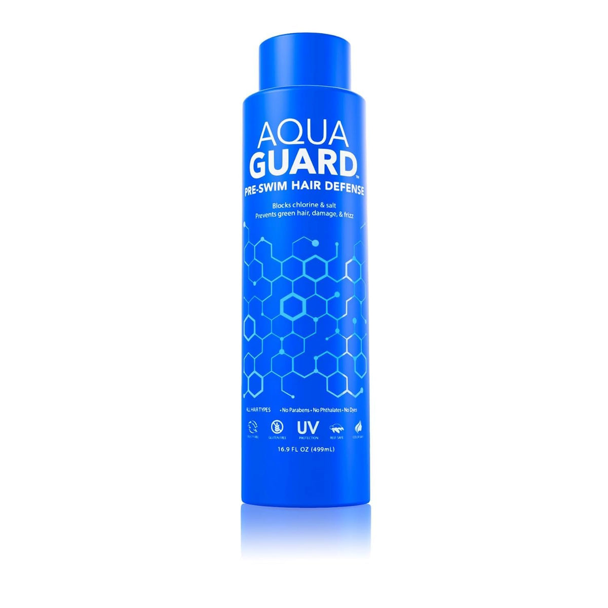 AQUA GUARD Pré-Nage Capillaire – bouteille montrant la protection du chlore