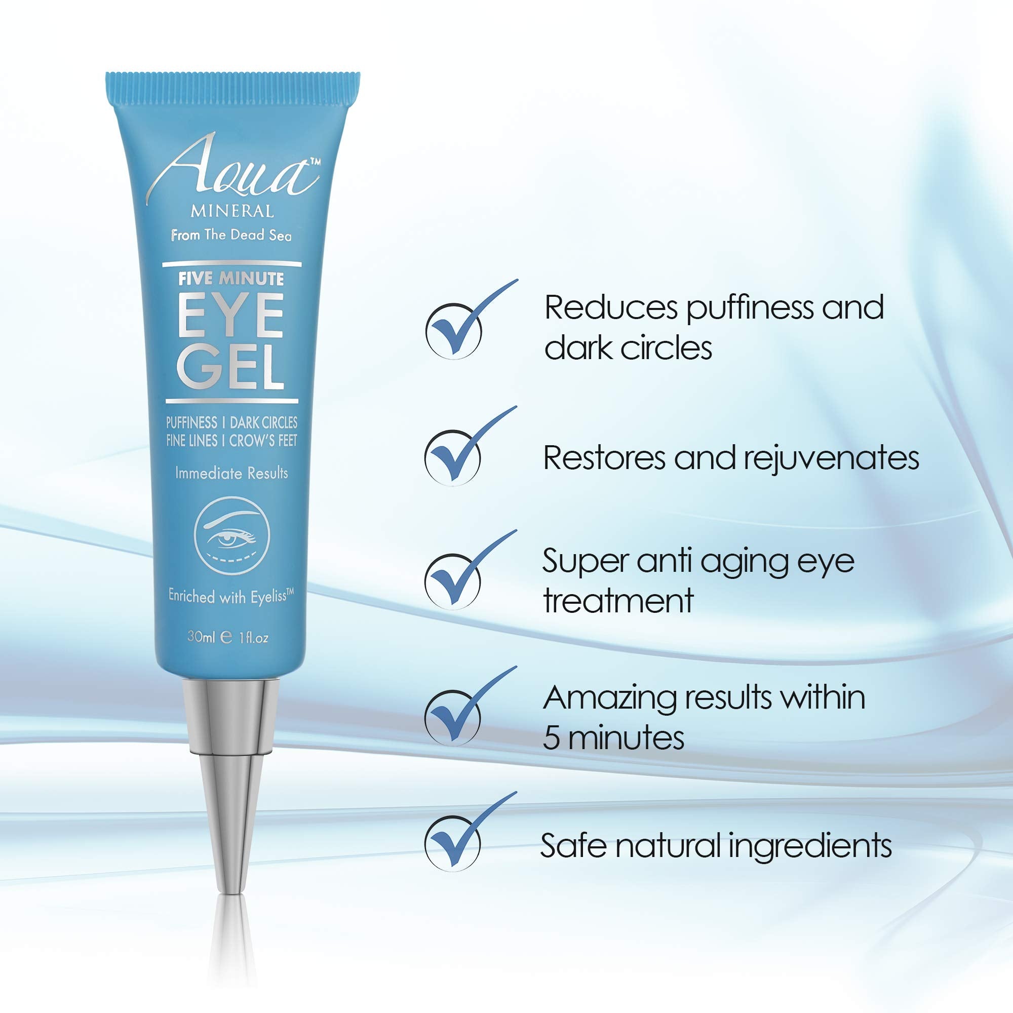 Aqua Mineral envase de 30 ml, aplicación fácil y precisa.