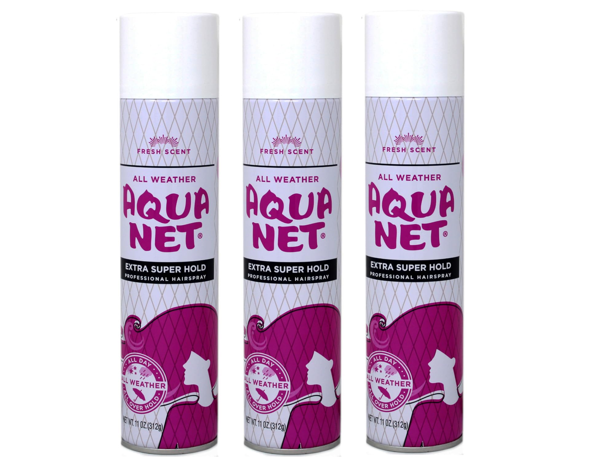 Aqua Net: botella con atomizador para cabello, fijación extra y duradera.