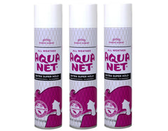 Aqua Net: botella con atomizador para cabello, fijación extra y duradera.