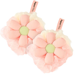 Esponja AquaVibes lufa flor, diseño exfoliante suave para la ducha.