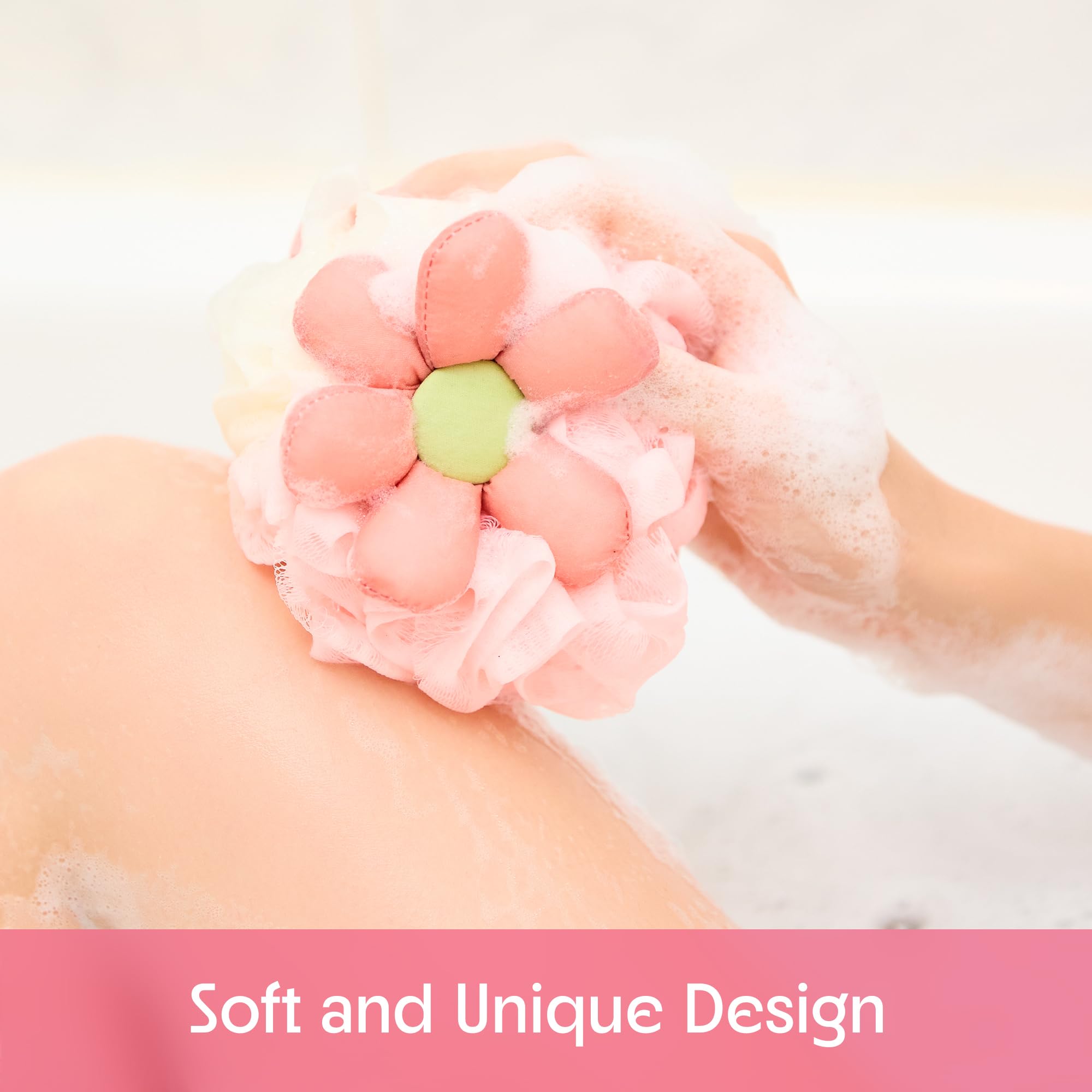 AquaVibes lufa-malla suave, ideal para piel sensible en la ducha.