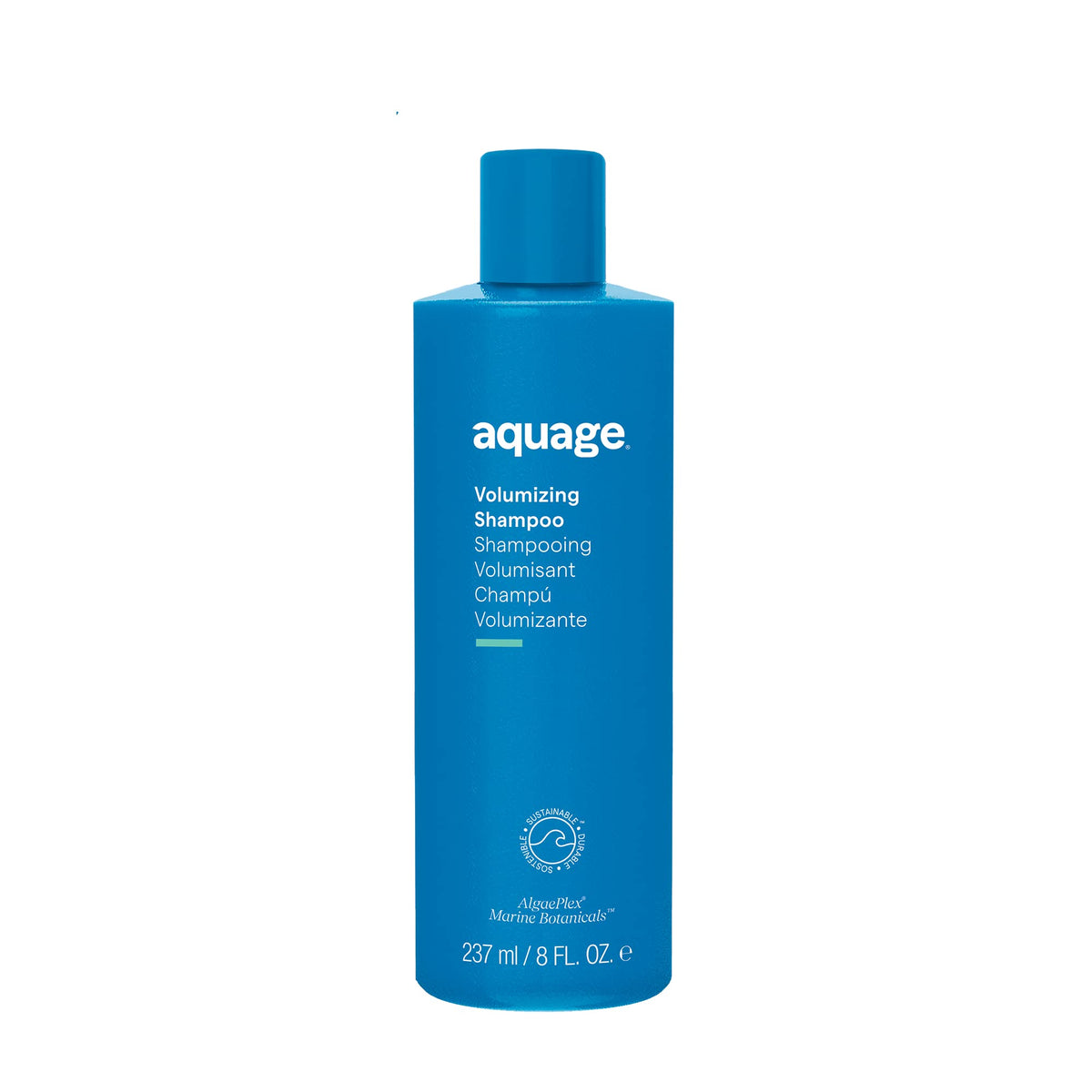 Aquage Champú Voluminizador: bote vertido para un lavado suave y revitalizante.
