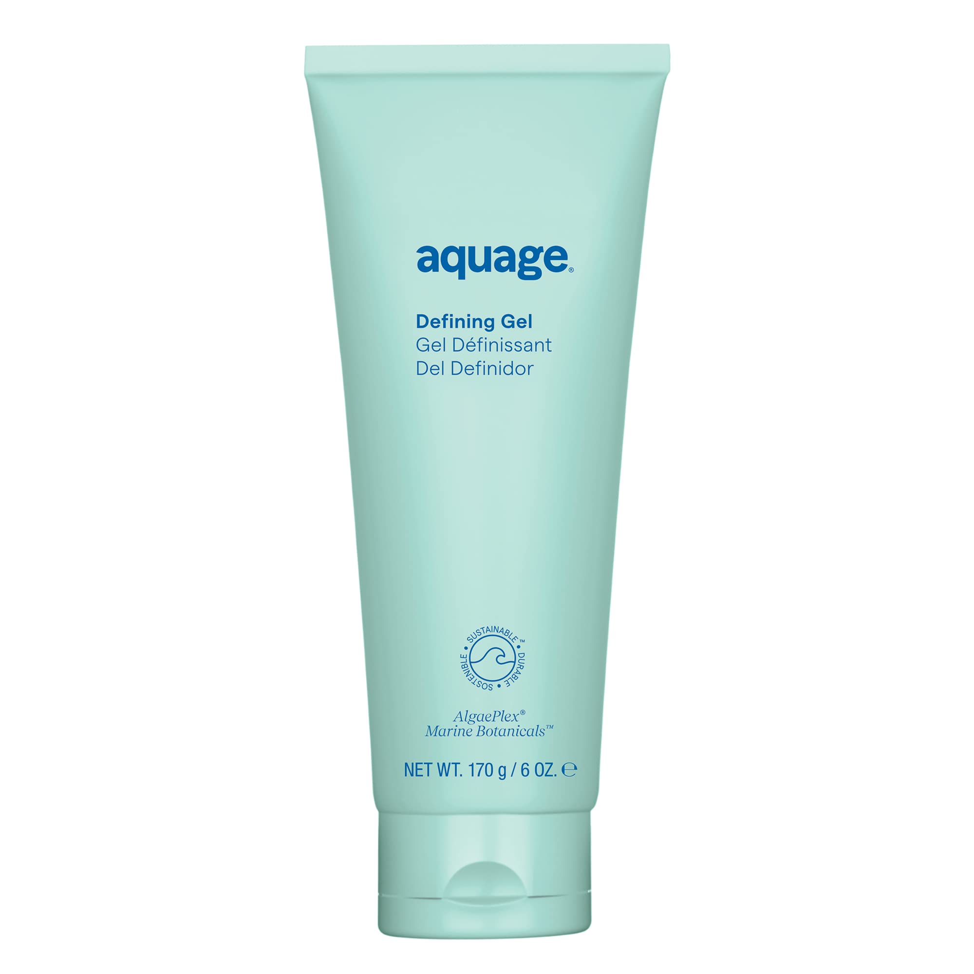 AQUAGE Definining Gel realza rizos definidos con brillo natural.