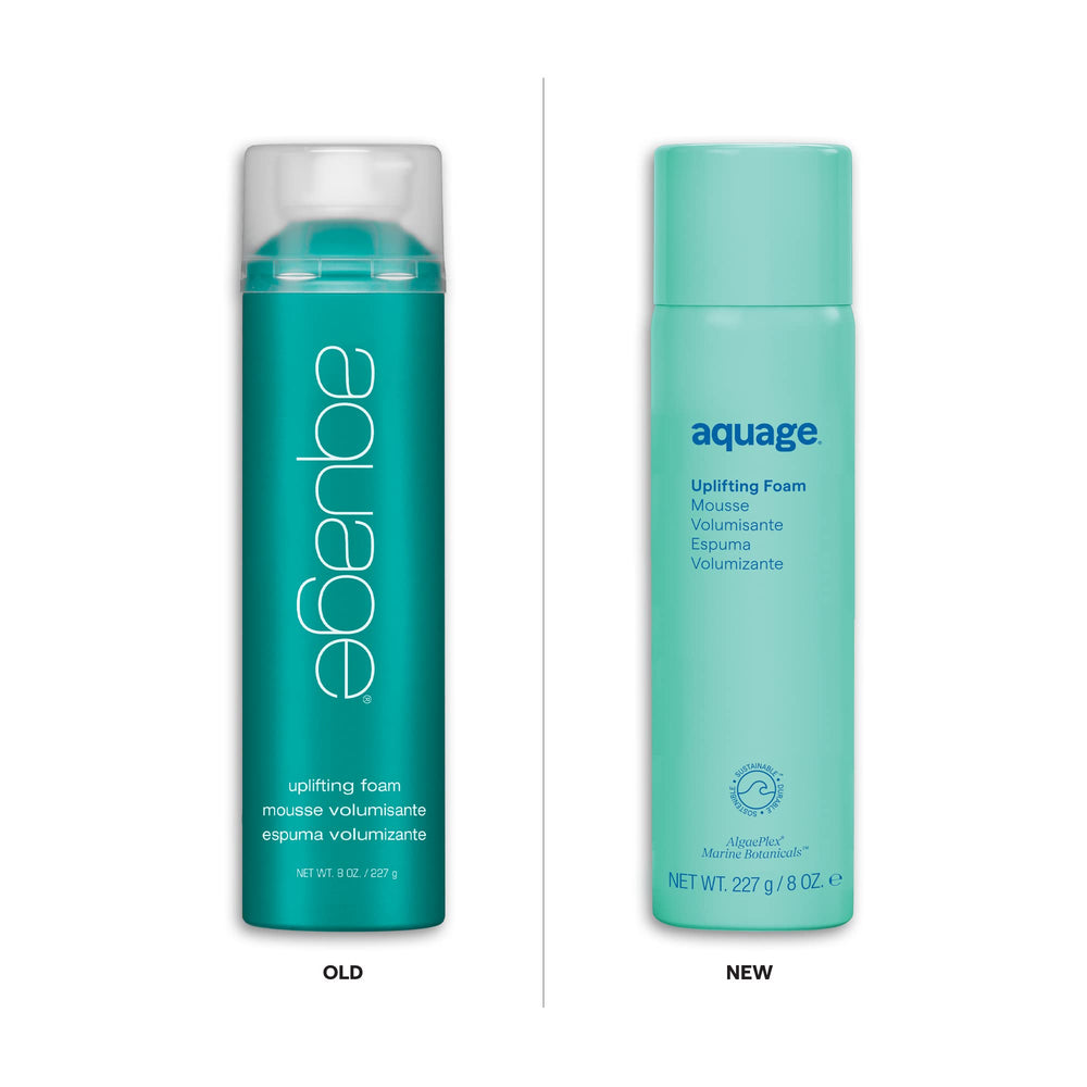 Mousse Aquage appliquée sur cheveux mouillés, démarrage du coiffage facilité.