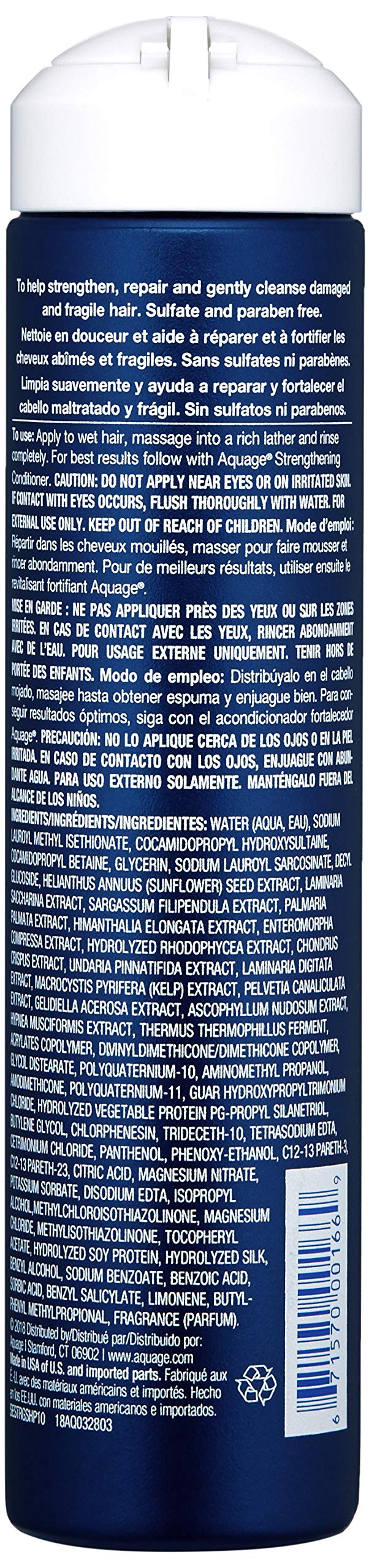 AQUAGE SeaExtend Shampoo – Mousse riche: offre une hydratation douce et laisse les cheveux lisses.