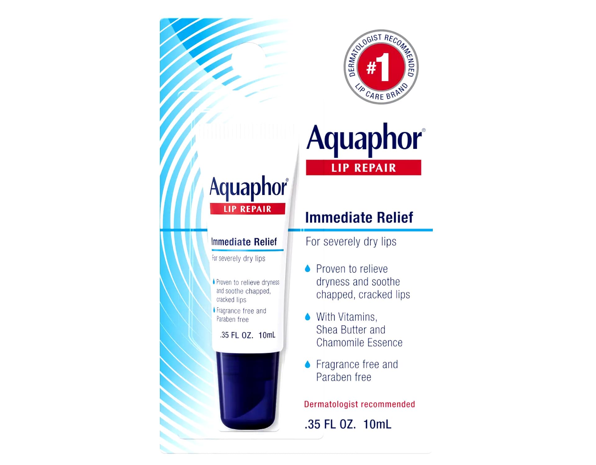 AQUAPHOR Lip Repair being applied for quick relief and lasting hydration.