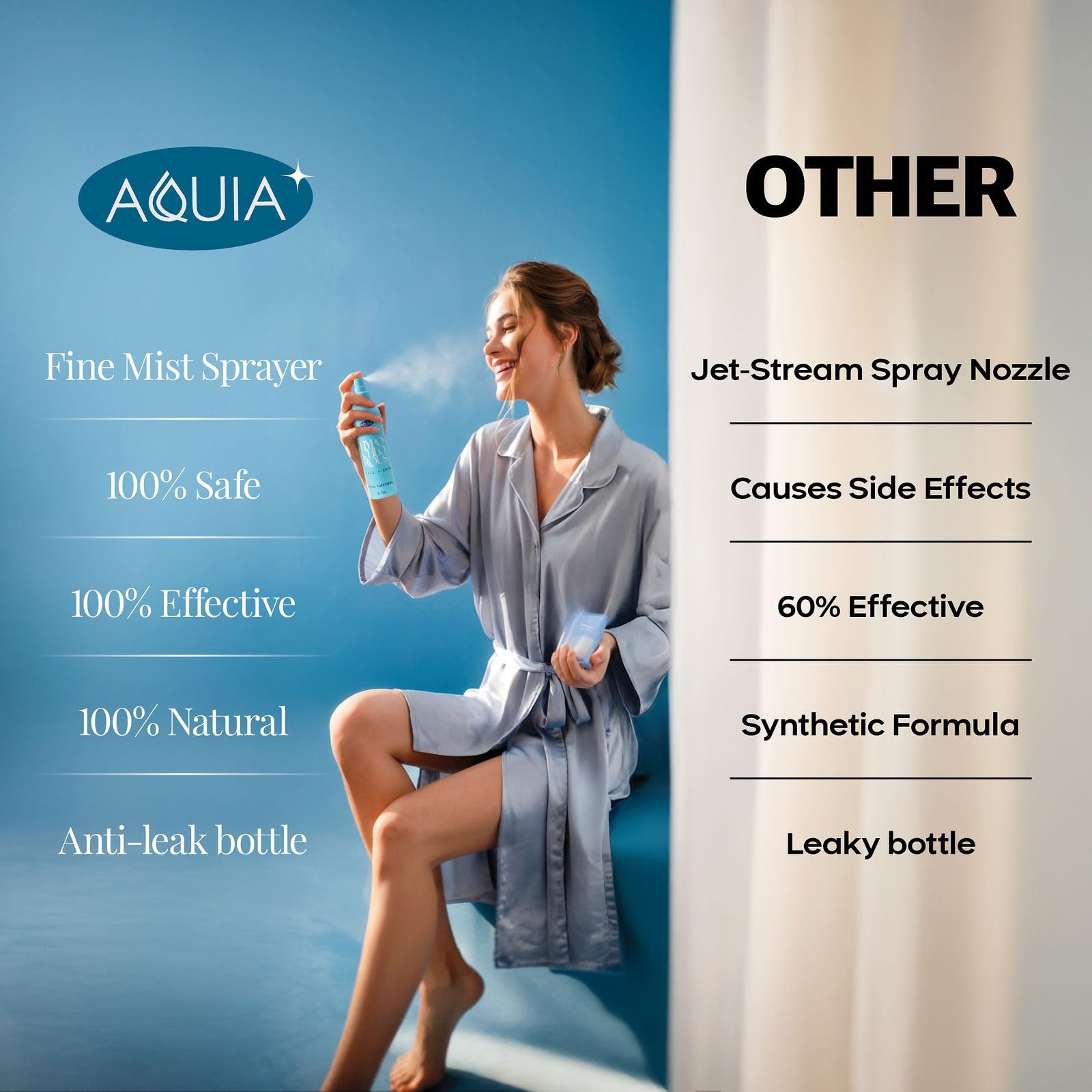 Aquia cuidado corporal post-entrenamiento, refresca la piel