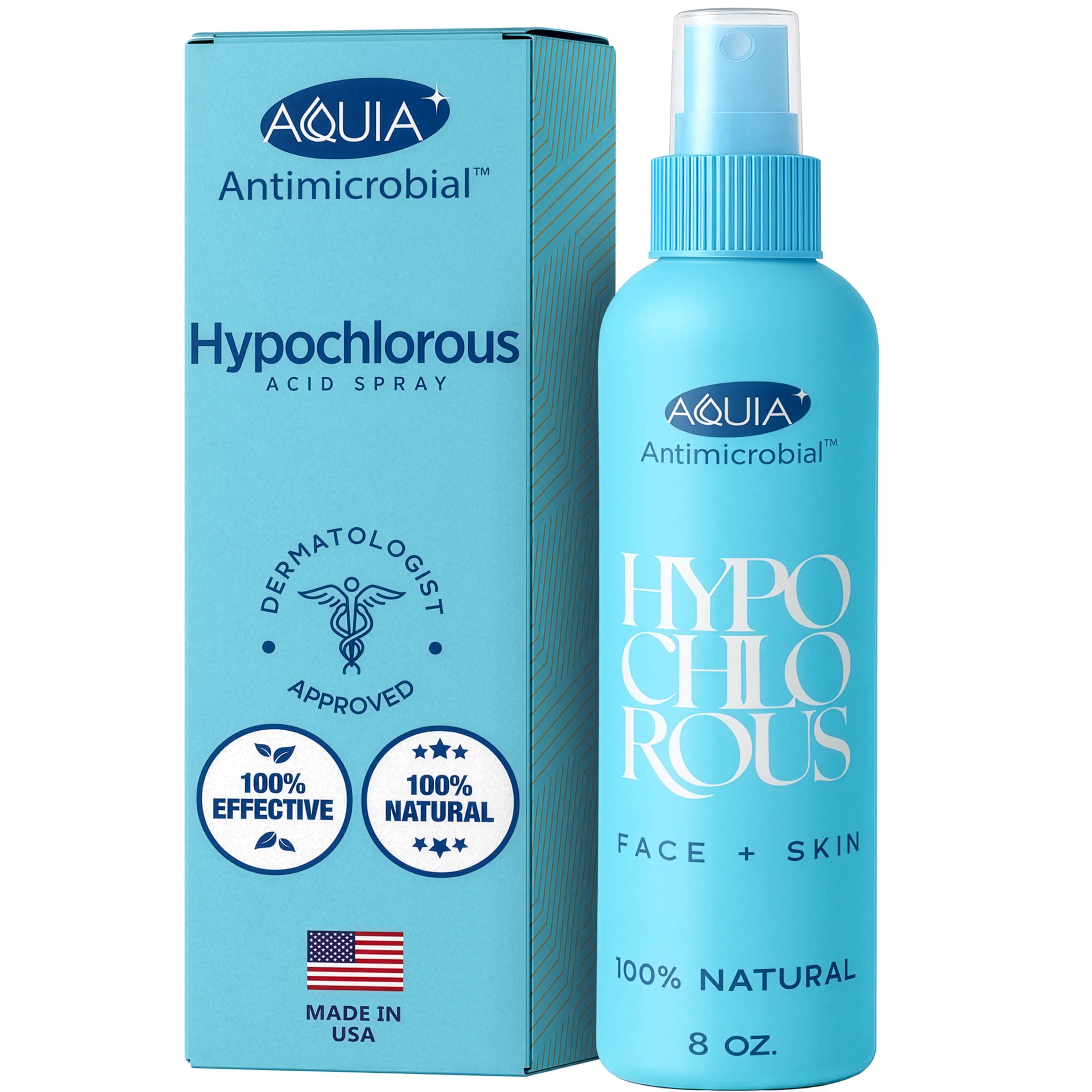 Aquia hipocloroso cara, spray facial antimicrobiano para limpieza suave