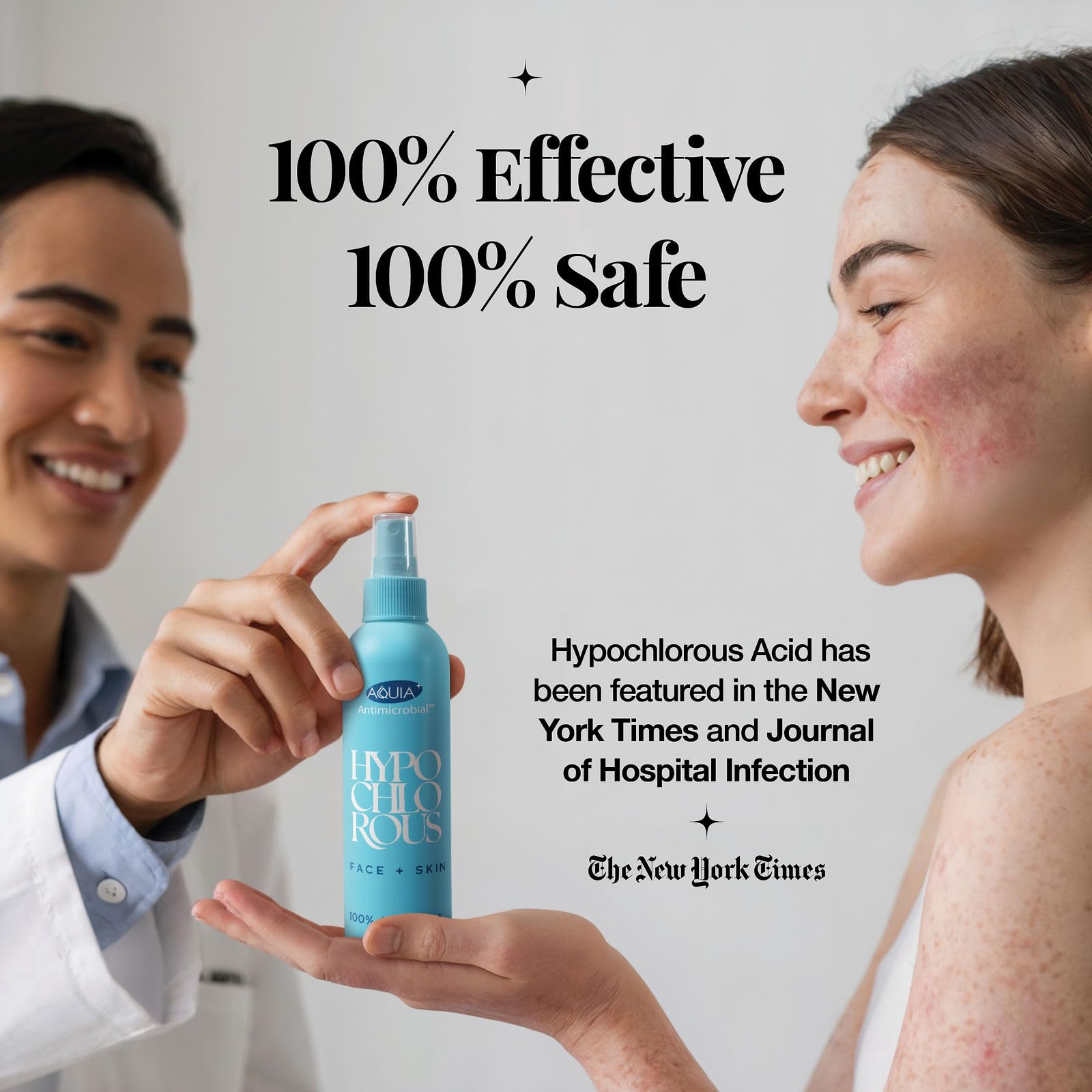 Aquia hipocloroso piel, spray facial para uso diario y cuidado suave