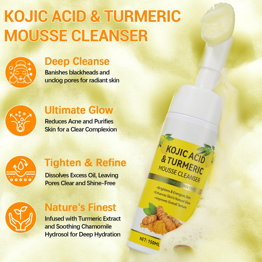 A r b c r n Turmeric Cleansing Mousse, espuma facial que limpia sin irritar