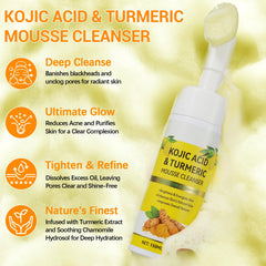 A r b c r n Turmeric Cleansing Mousse, espuma facial que limpia sin irritar