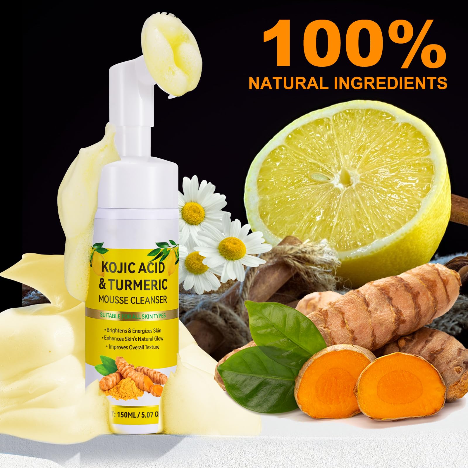 Rutina diaria con A r b c r n Turmeric Cleansing Mousse para cuidado facial