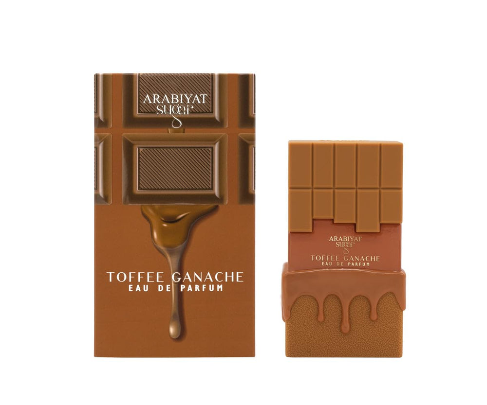 Arabiyat Sugar Toffee Ganache EDP bottle front showing creamy vanilla and hazelnut allure