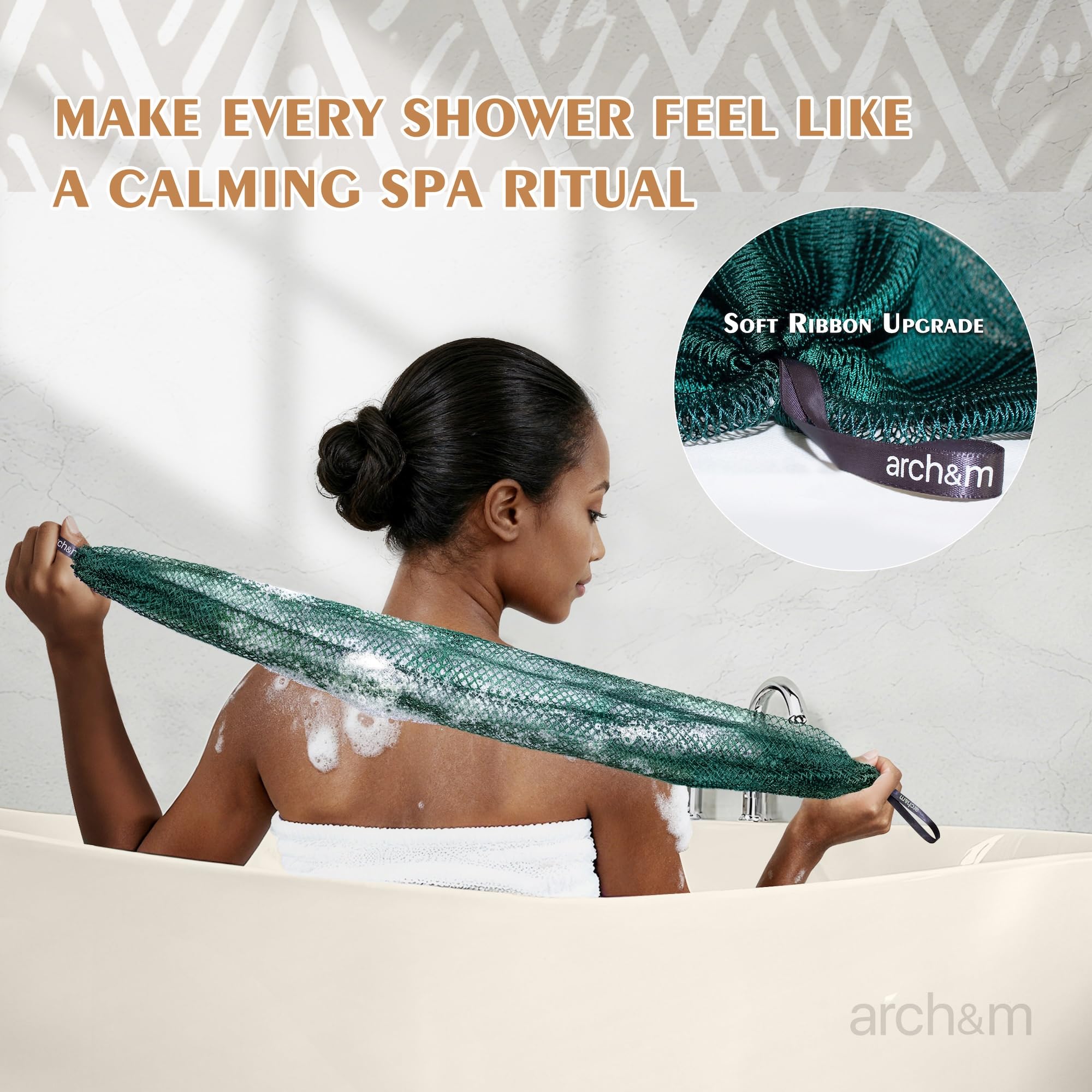 ARCH&M Afroscrub: alcance espalda para un cuidado corporal completo durante la ducha.