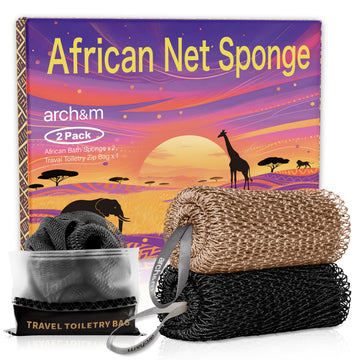 ARCH&M esponja de red africana con exfoliacion profunda para piel suave