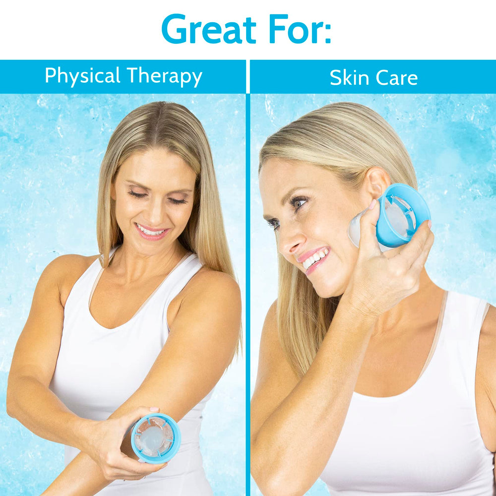 Arctic Flex diseño de dos piezas para hielo facial, relleno y uso sencillo.