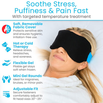 Máscara ocular Arctic Flex con efecto frío para relajar la tensión ocular.