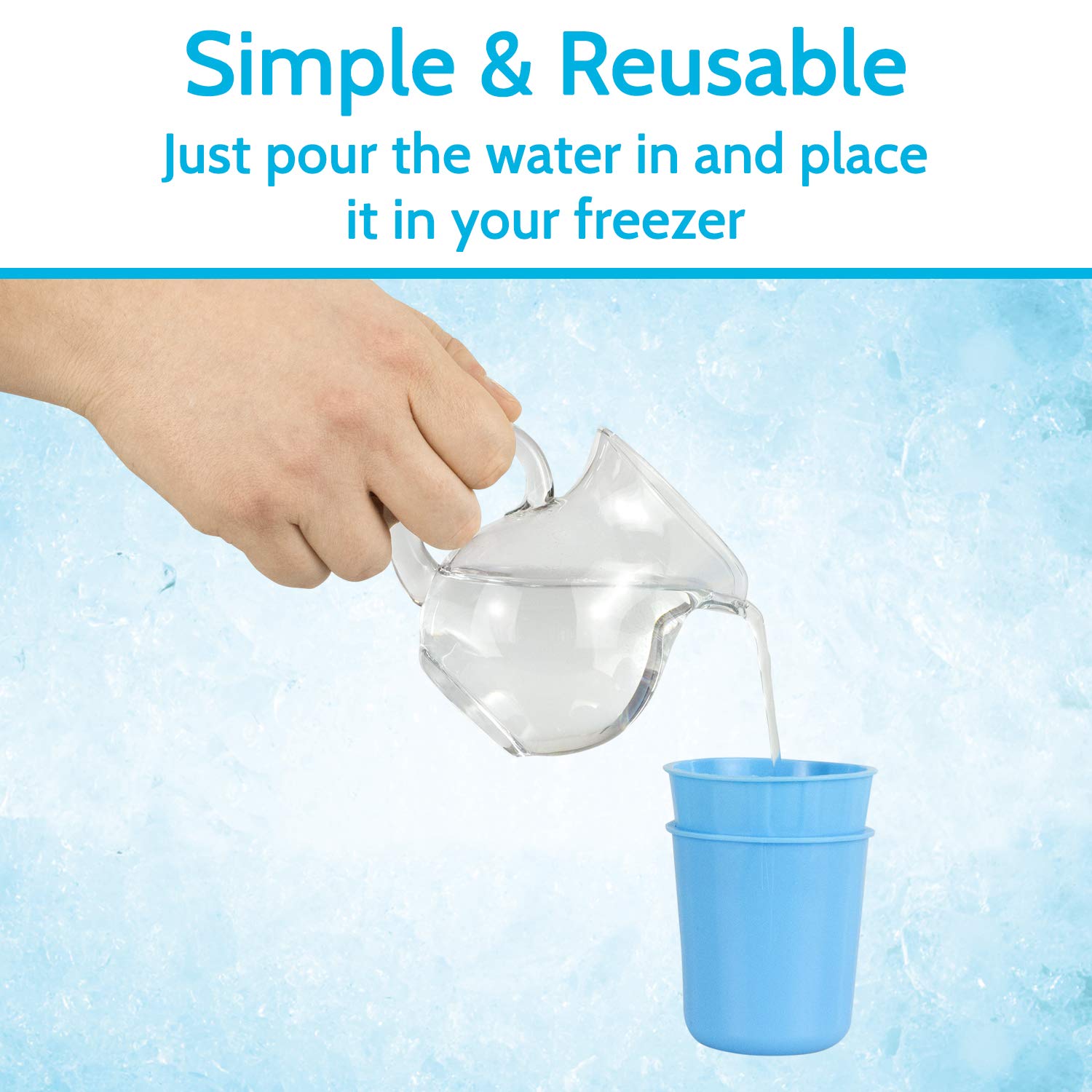 Arctic Flex moldes de hielo y rodillo, dos piezas reutilizables para cuidado diario.