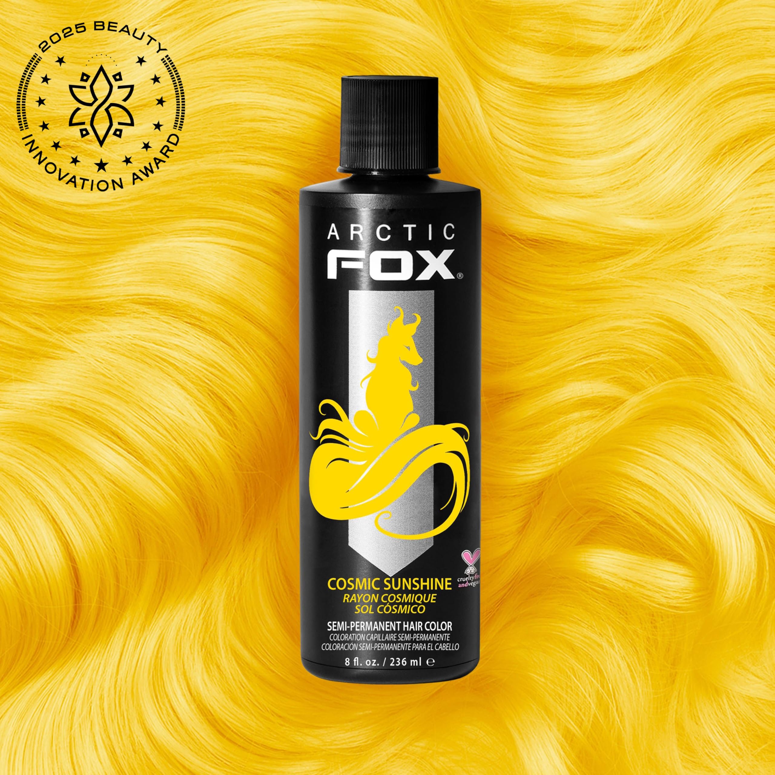 ARCTIC FOX Cosmic Sunshine: etiqueta de botella legible para elegir tono