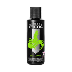 Arctic Fox Space Cowgirl, botella verde eléctrico, ideal para color vibrante.