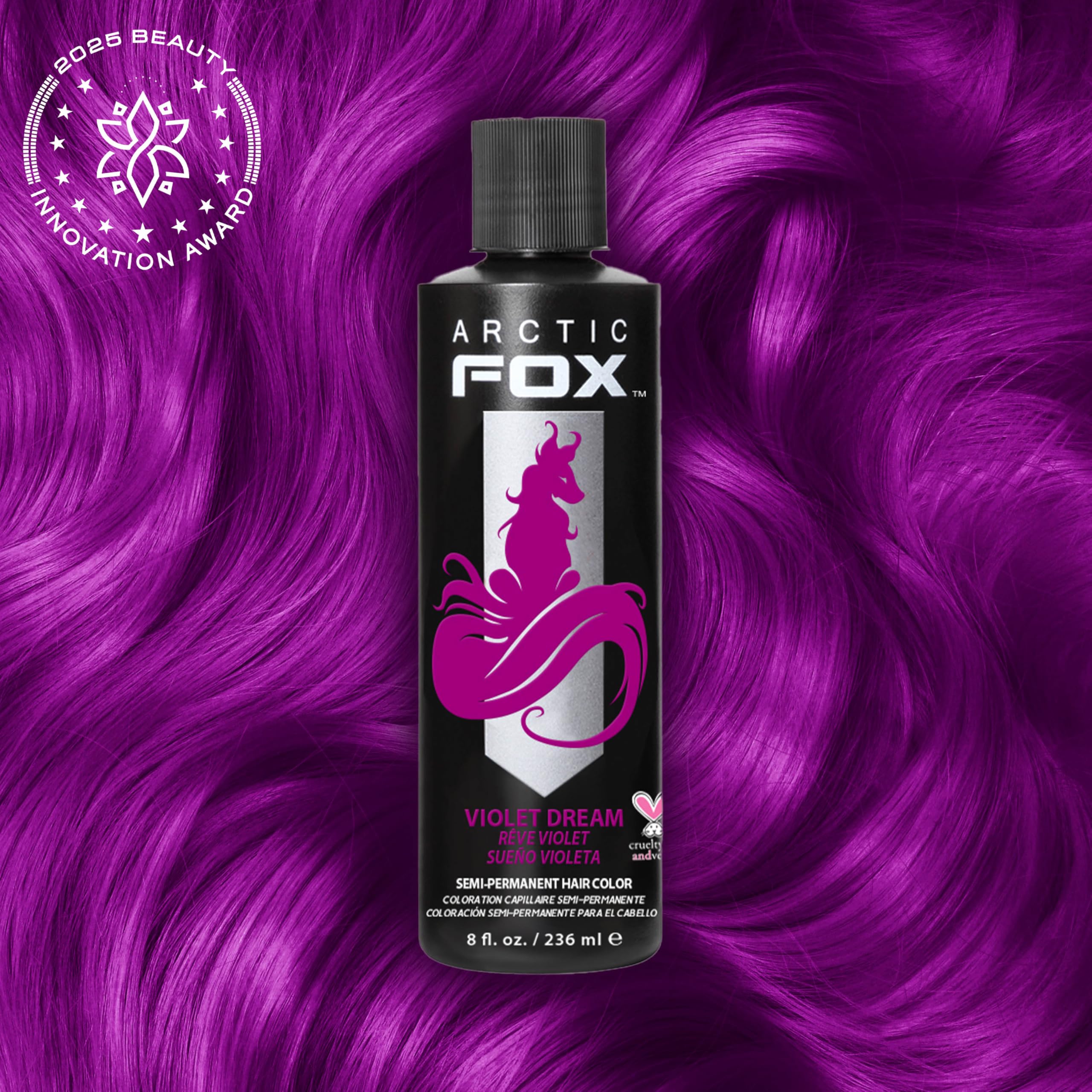 ARCTIC FOX Violet Dream: aplicación suave a mano para color intenso.