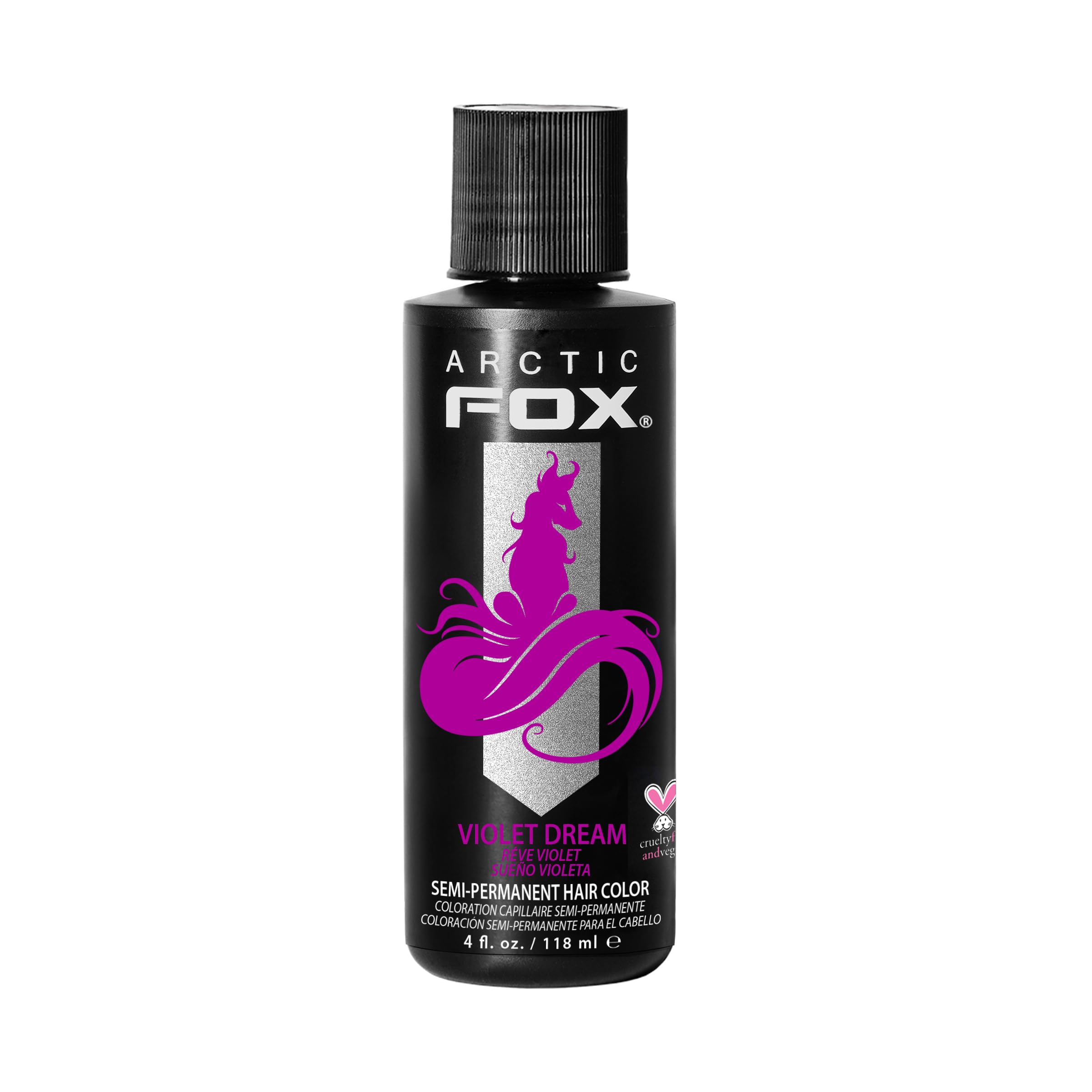 ARCTIC FOX Violeta Sueño: botella de tinte semipermanente para color intenso y duradero.