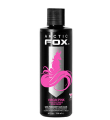 ARCTIC FOX Virgin Pink: botella de tinte vegano para color vibrante sin brillos cobrizos.