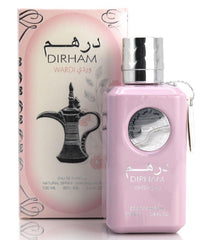 Dirham Wardi, atomizador refinado para aroma floral-afrutado de larga duración.