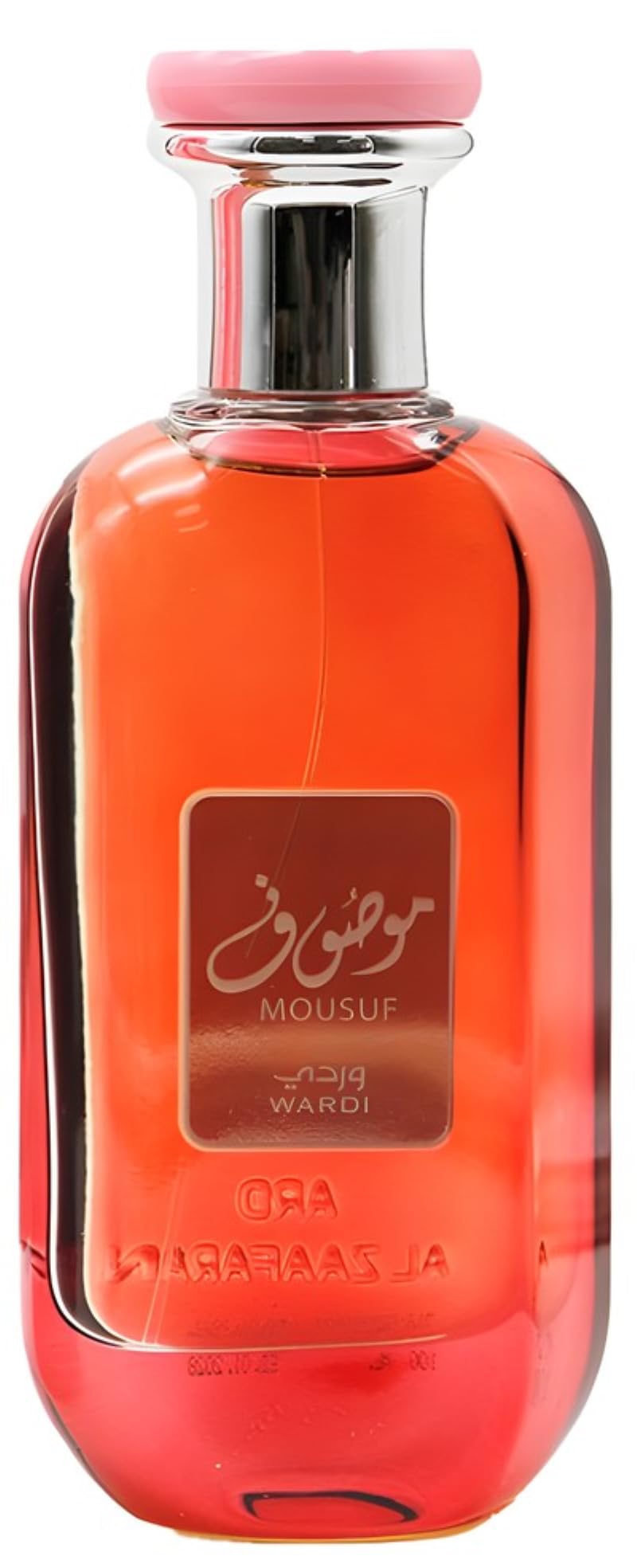 Ard Al Zaafaran Mousuf Wardi, frasco de perfume para mujer con aroma duradero.