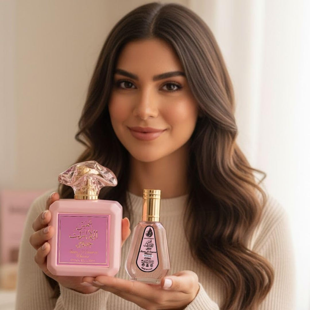 Atomizador de Ard al Zaafaran Pink Blush Shams Al Emarat en detalle