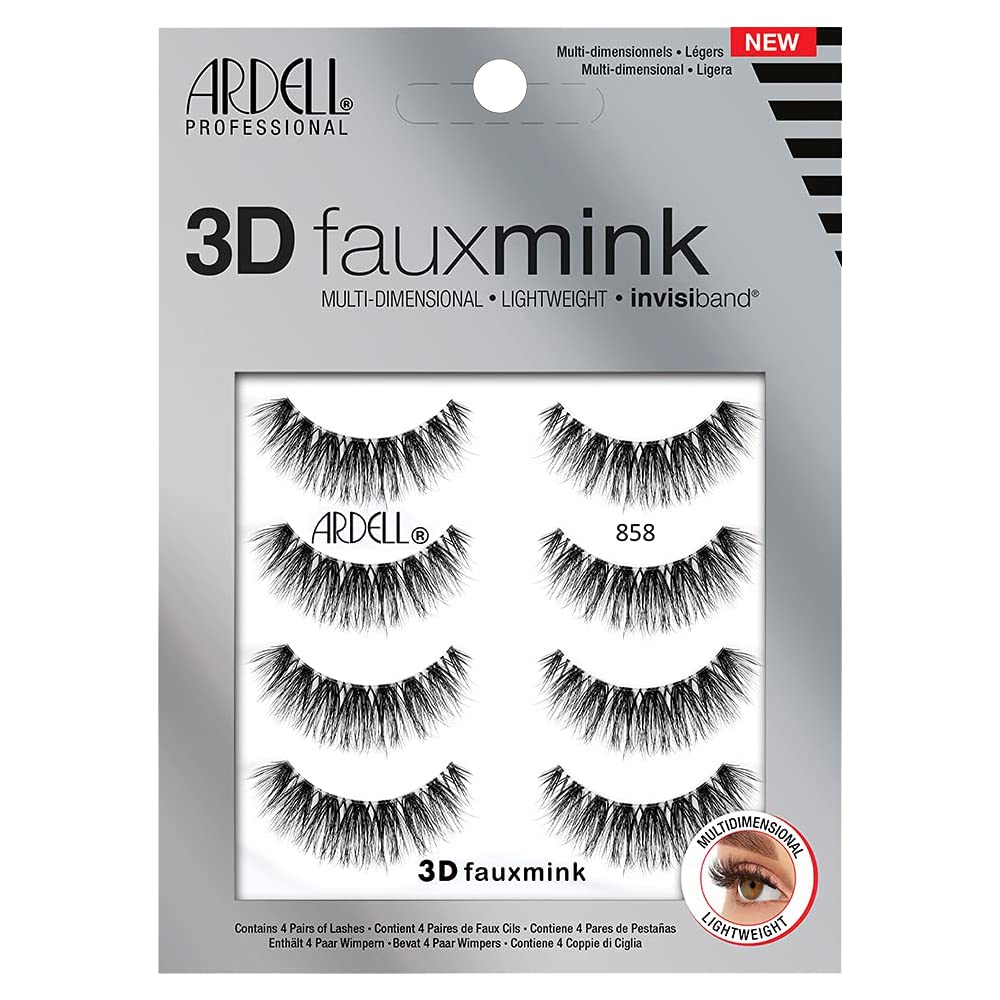 Ardell 3D Faux Mink Pestañas 858 invisiband para un acabado natural